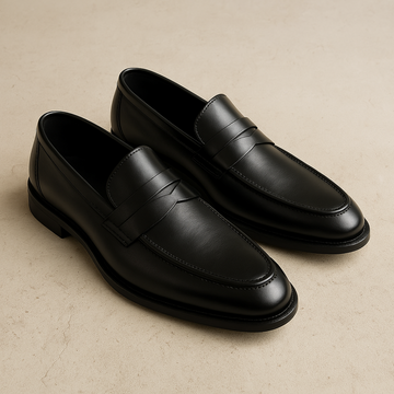 Men’s Classic Penny Loafers – Timeless Black Slip-On Shoes for Formal and Smart Casual Wear