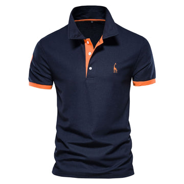Men’s Polo Shirt – Short Sleeve – Contrast Trim – Classic Button Placket