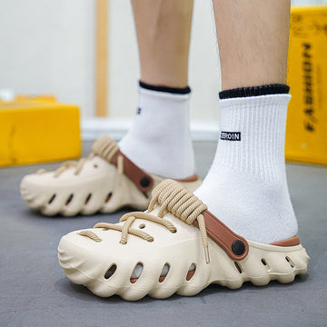 Men's Wave Slip-On Shoes with Rope Lace Detailing – Casual Streetwear