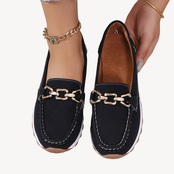 Women’s Chain Detail Loafers – Slip-On Comfort Shoes