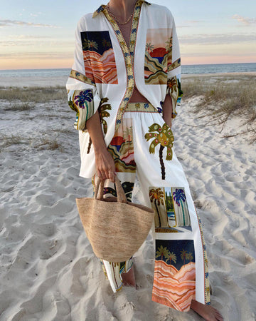 Women’s Palm Oasis Beach Set – Tropical Two-Piece Outfit