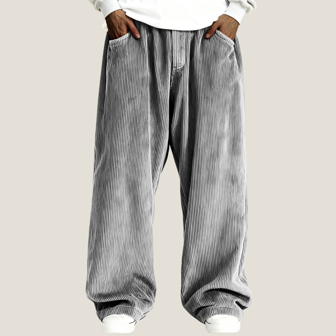 Men's Simple Ribbed Stylish Corduroy Casual Trousers