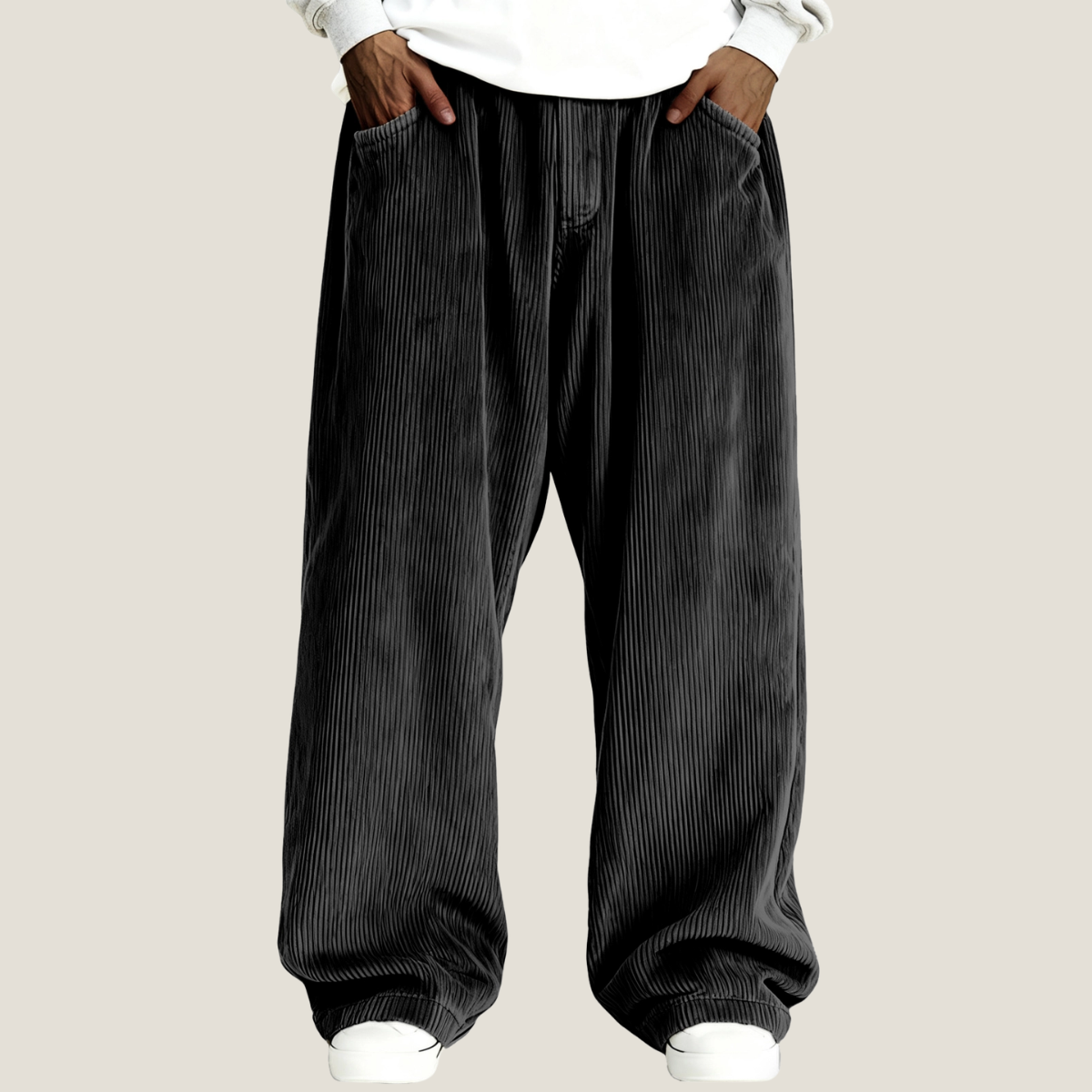 Men's Simple Ribbed Stylish Corduroy Casual Trousers