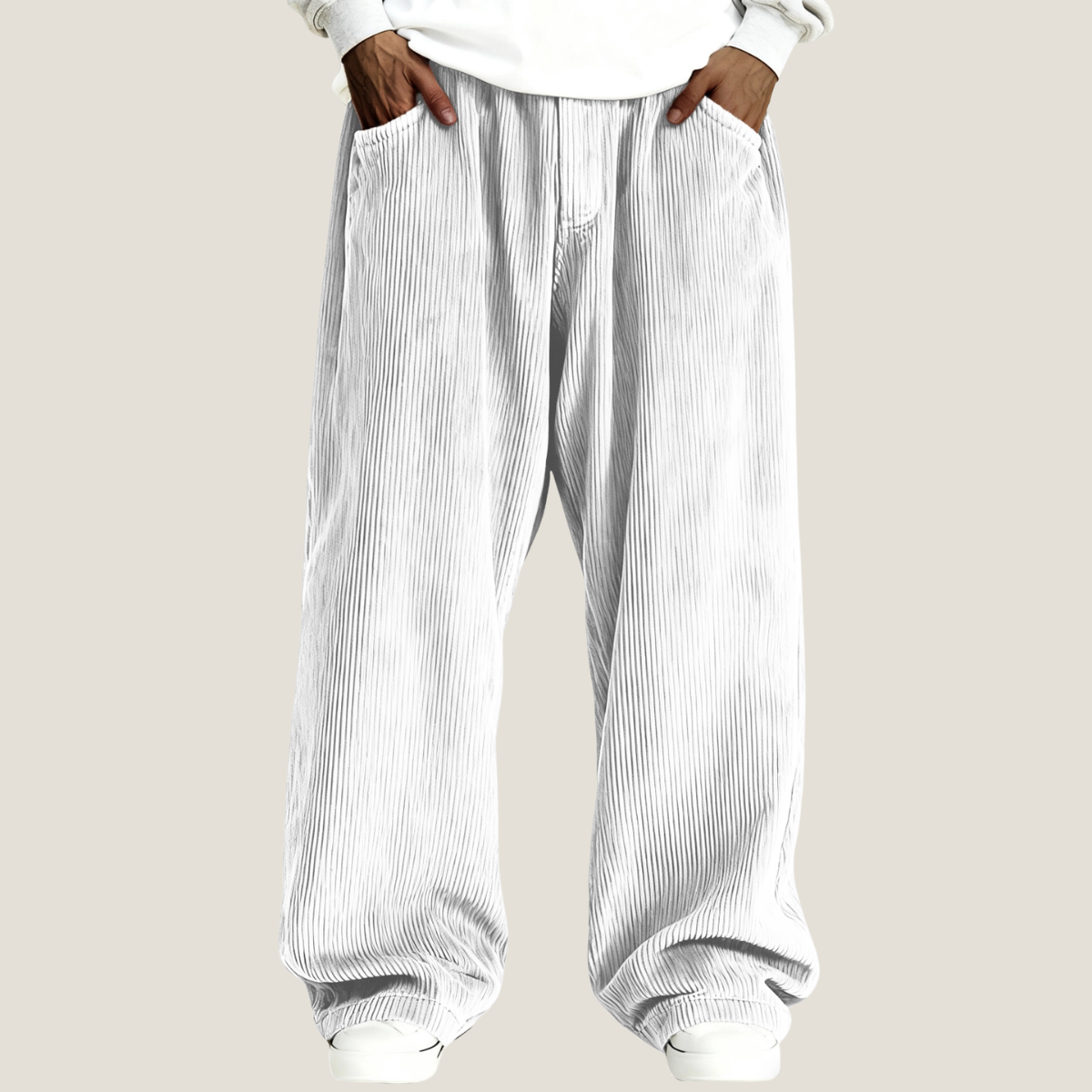 Men's Simple Ribbed Stylish Corduroy Casual Trousers