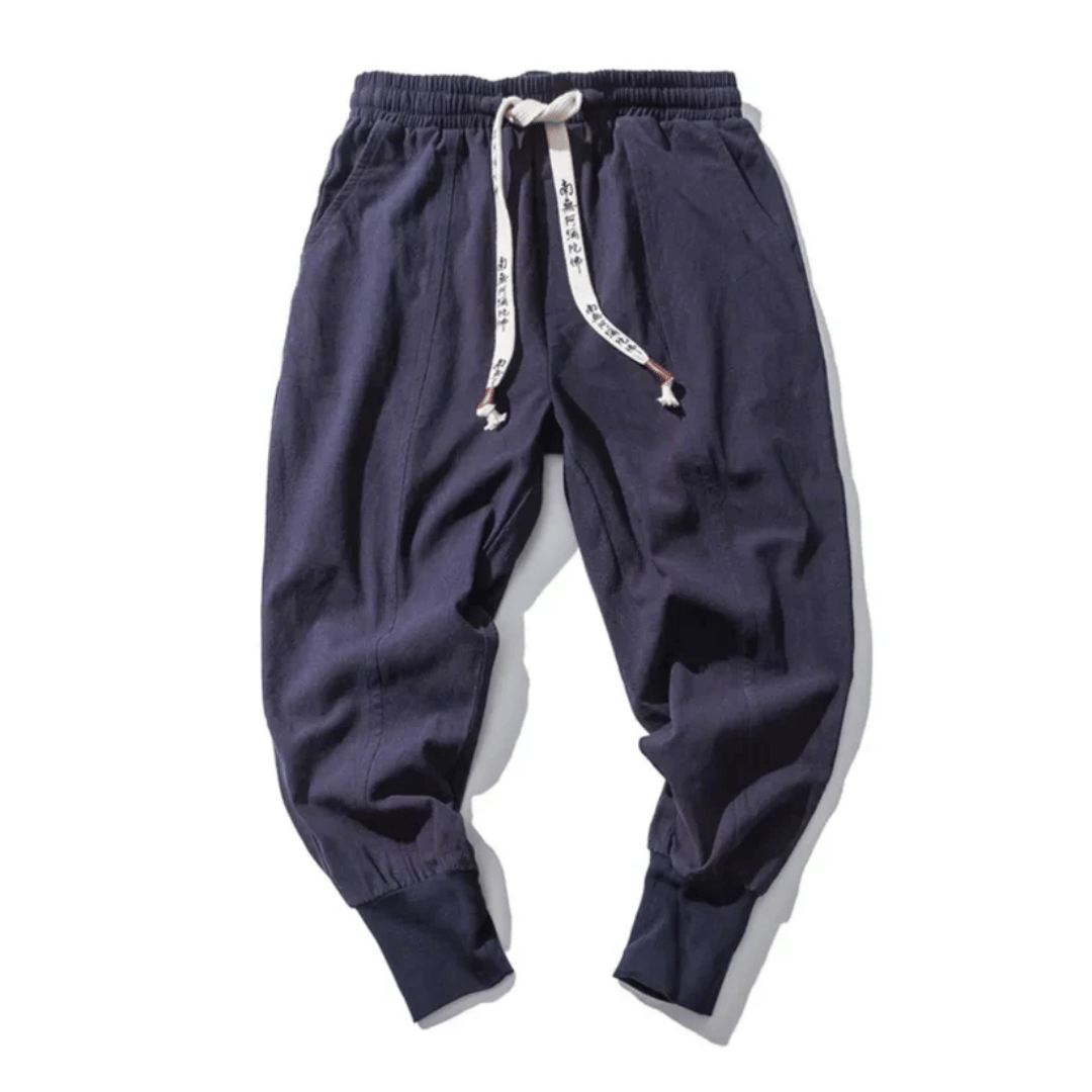 Men's Cotton Harem Pants - Drop Crotch - Ribbed Cuffs
