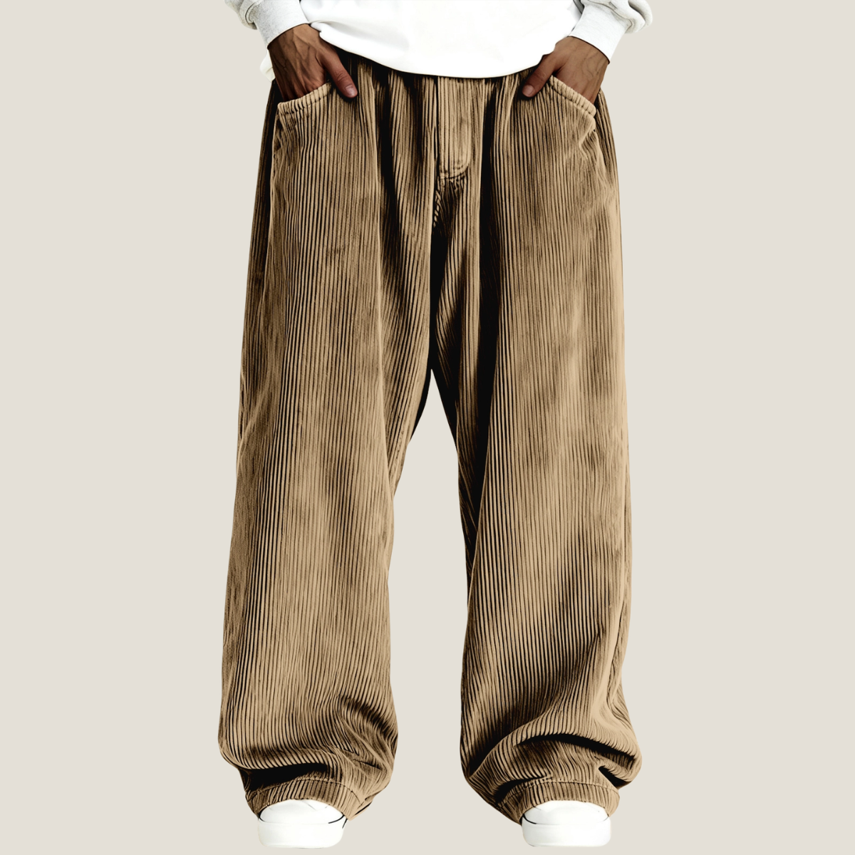 Men's Simple Ribbed Stylish Corduroy Casual Trousers