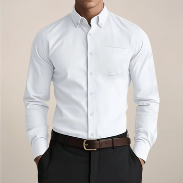 Men’s Long Sleeve Button-Up Shirt – Versatile Style for Work and Off-Duty Wear