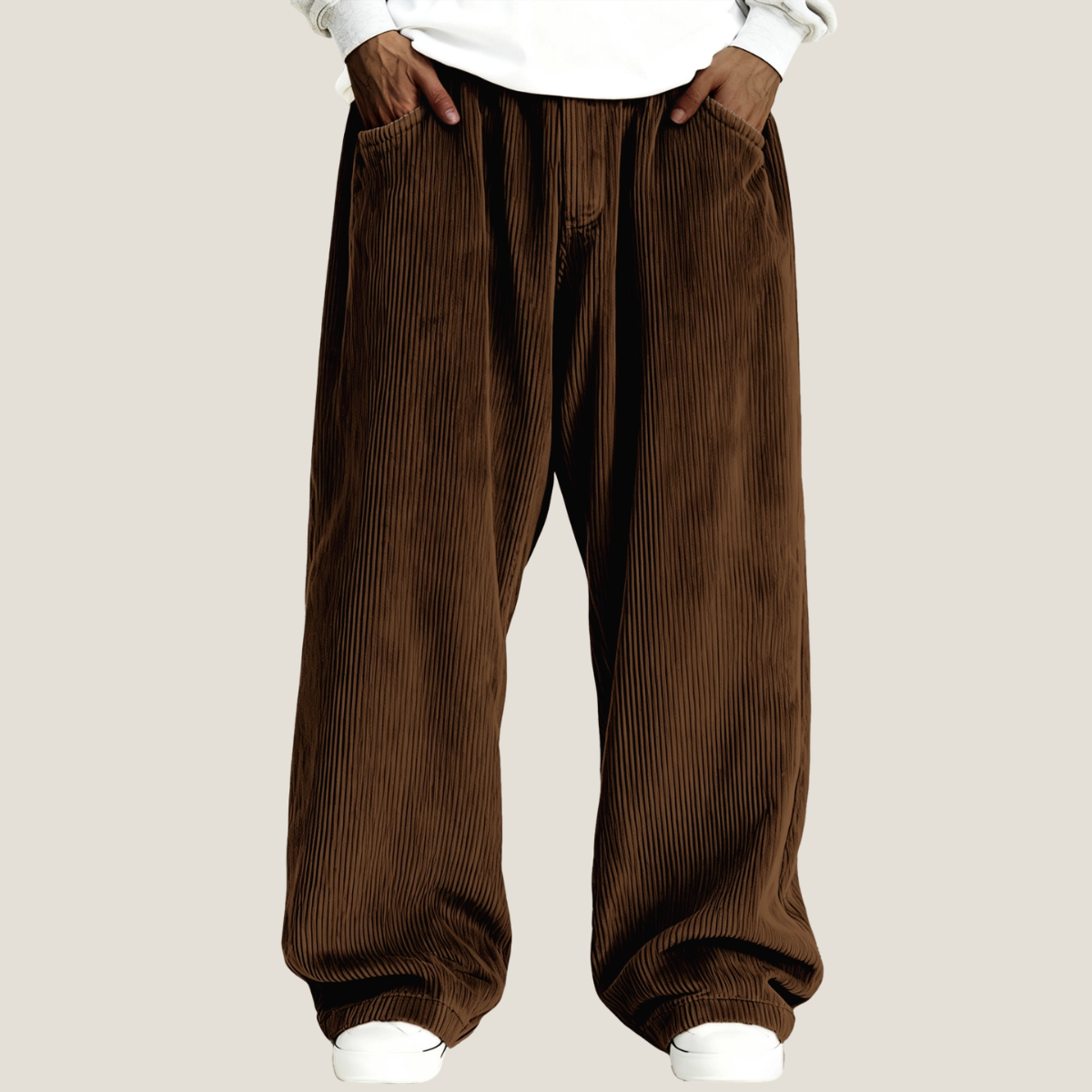 Men's Simple Ribbed Stylish Corduroy Casual Trousers