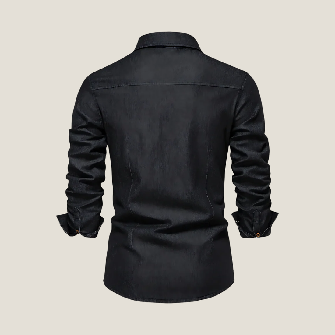 Men's Denim Shirt - Long Sleeve Button Up - Dual Chest Pockets
