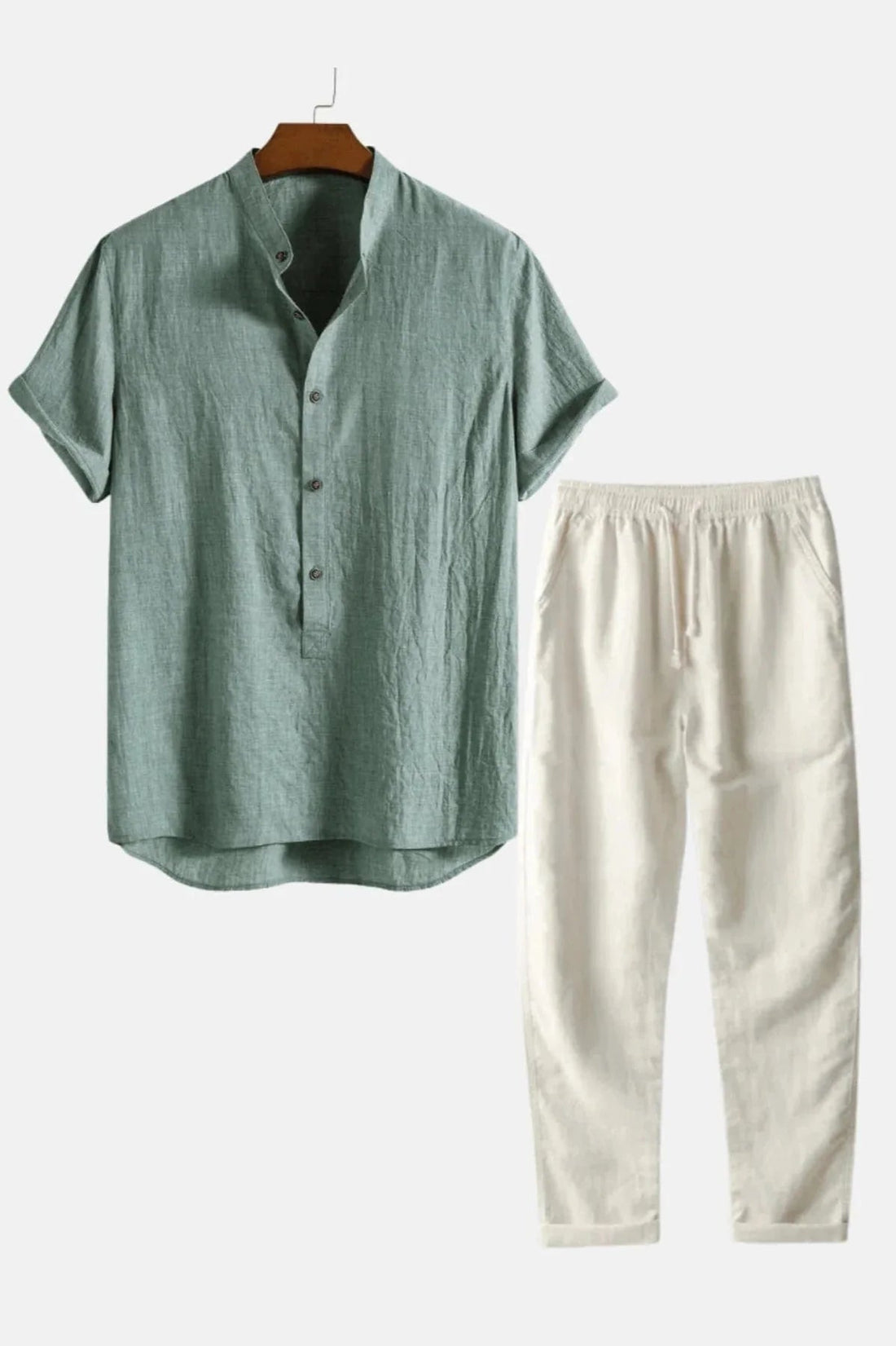Casual Men’s Two-Piece Set – Lightweight Linen Breathable Outfit