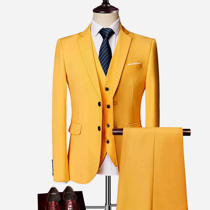 Formal Three-Piece Suit Set – Slim Fit – Single-Breasted – Classic Design