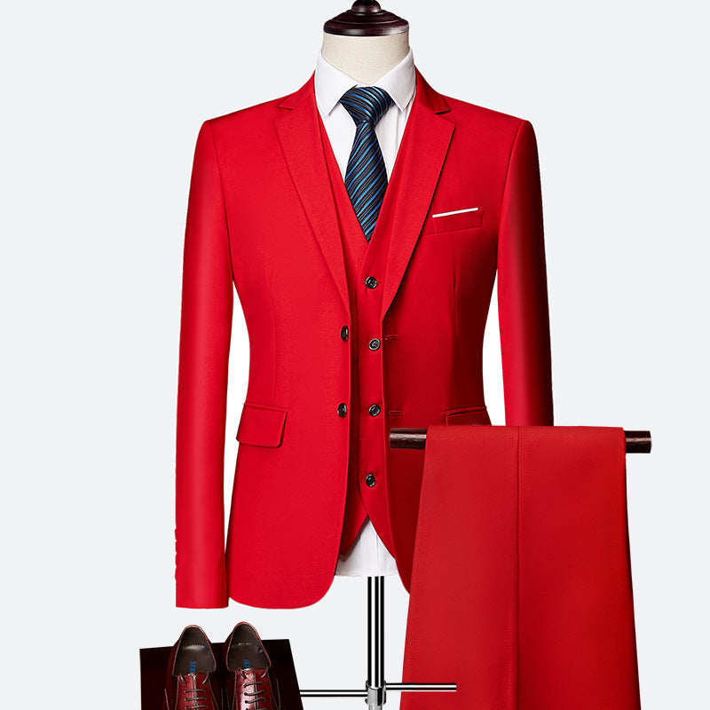 Formal Three-Piece Suit Set – Slim Fit – Single-Breasted – Classic Design