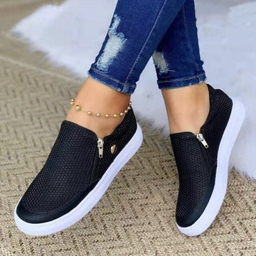 Women's Orthopedic Mesh Side-Zip Platform Casual Sneakers