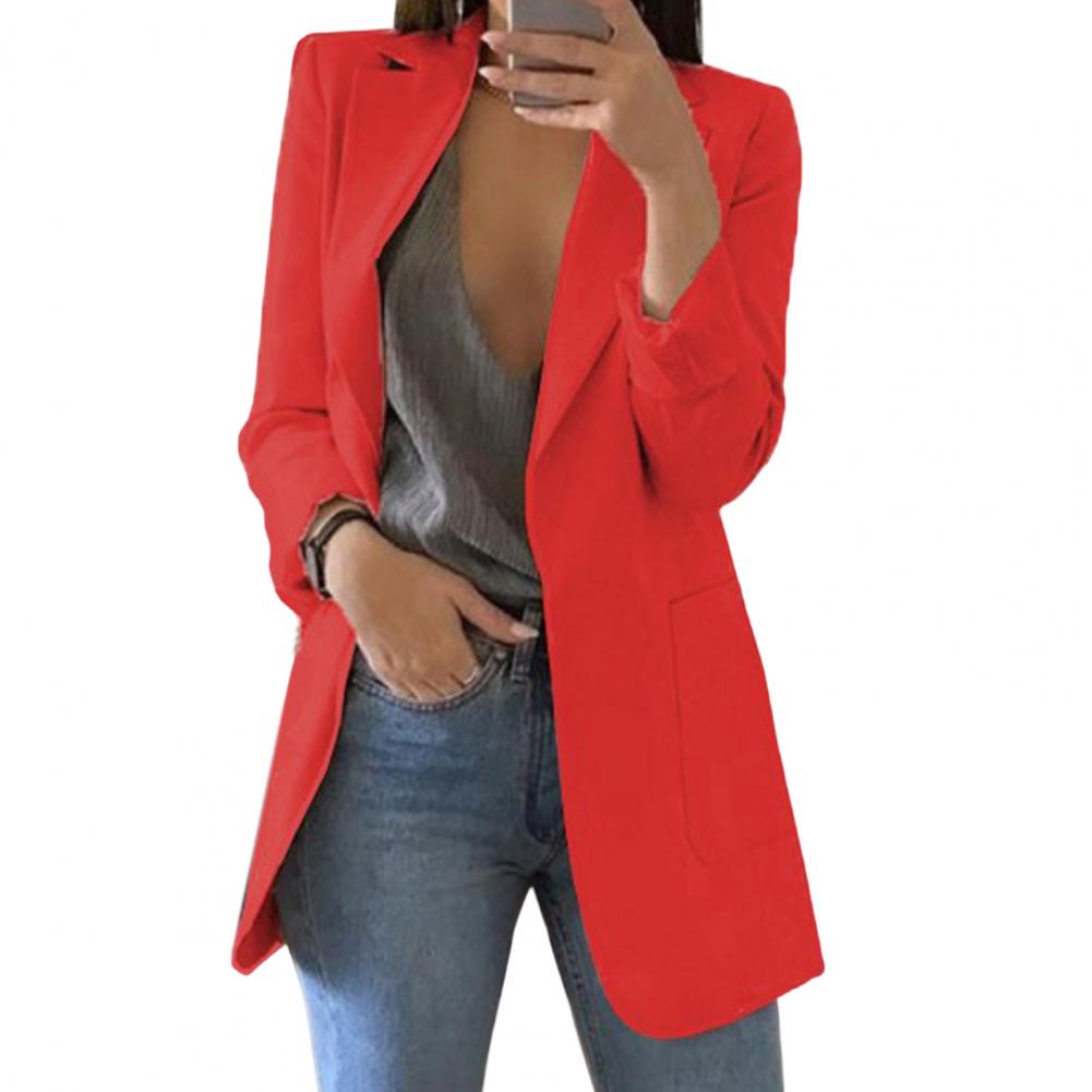 Women’s Longline Blazer – Open Front, Smart Casual