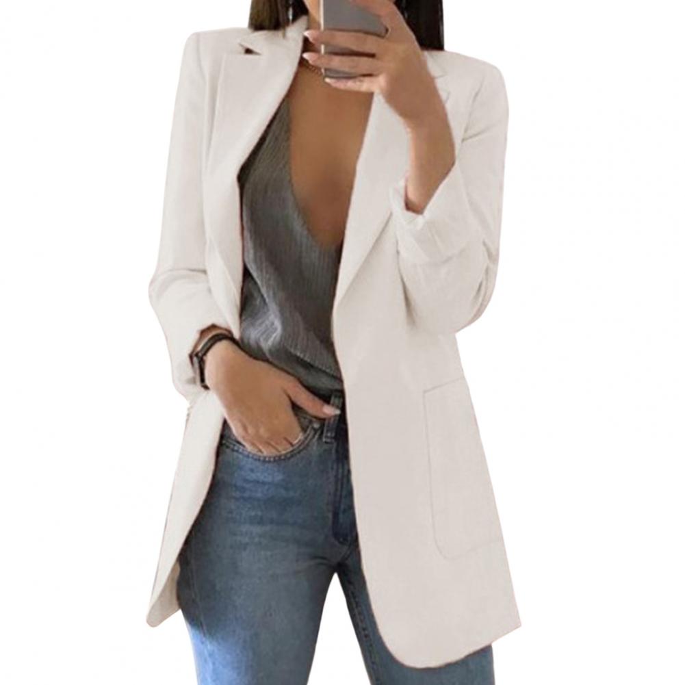 Women’s Longline Blazer – Open Front, Smart Casual