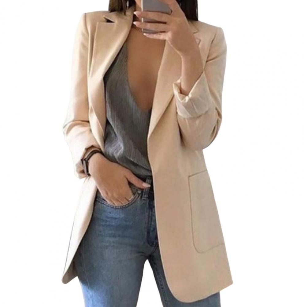 Women’s Longline Blazer – Open Front, Smart Casual