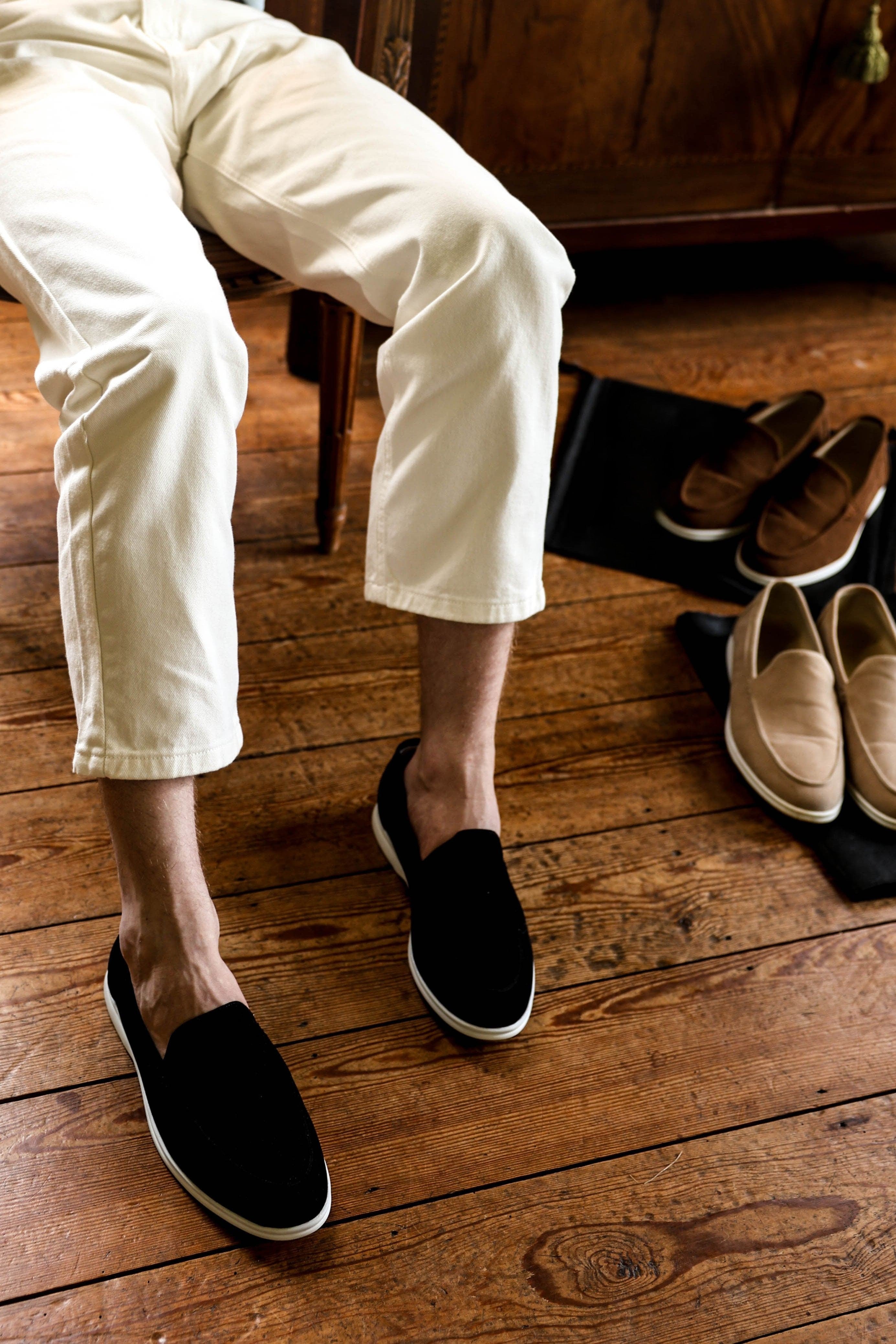 Men’s Black Suede Loafers – Minimalist Slip-On Shoes