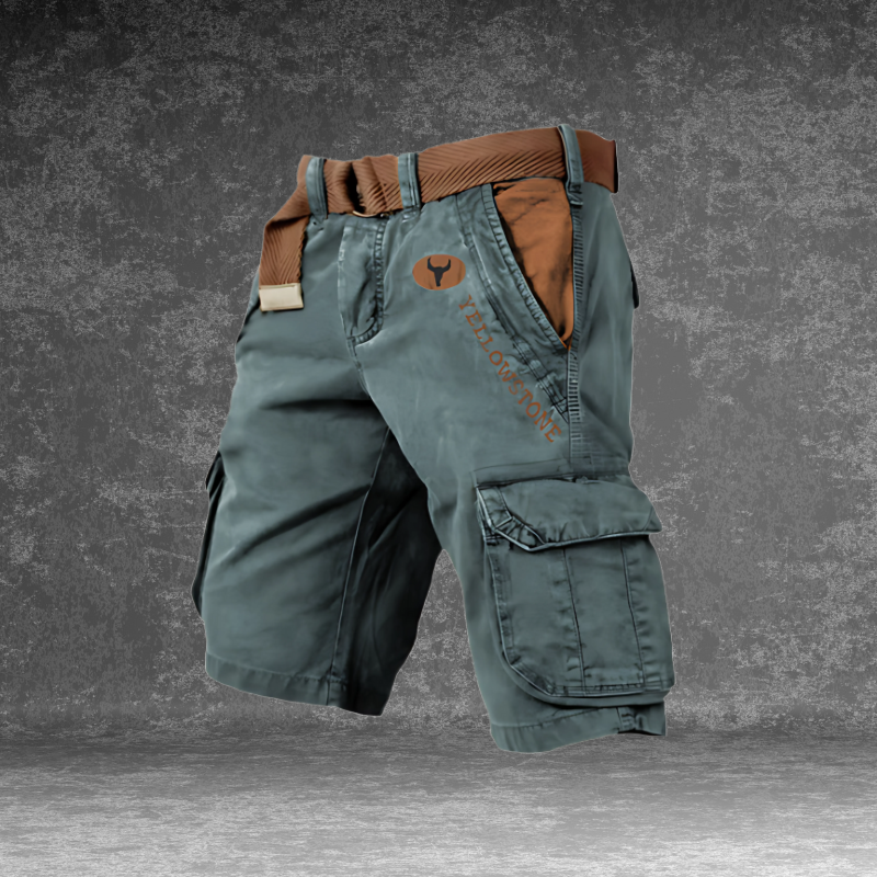 Men’s Cargo Shorts – Belted, Multi-Pocket, Knee Length, Relaxed Fit