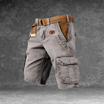 Men’s Cargo Shorts – Belted, Multi-Pocket, Knee Length, Relaxed Fit