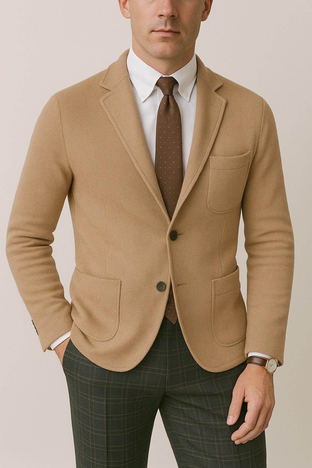Men’s Casual Tailored Blazer – Refined Fit with Flap Pocket Detailing