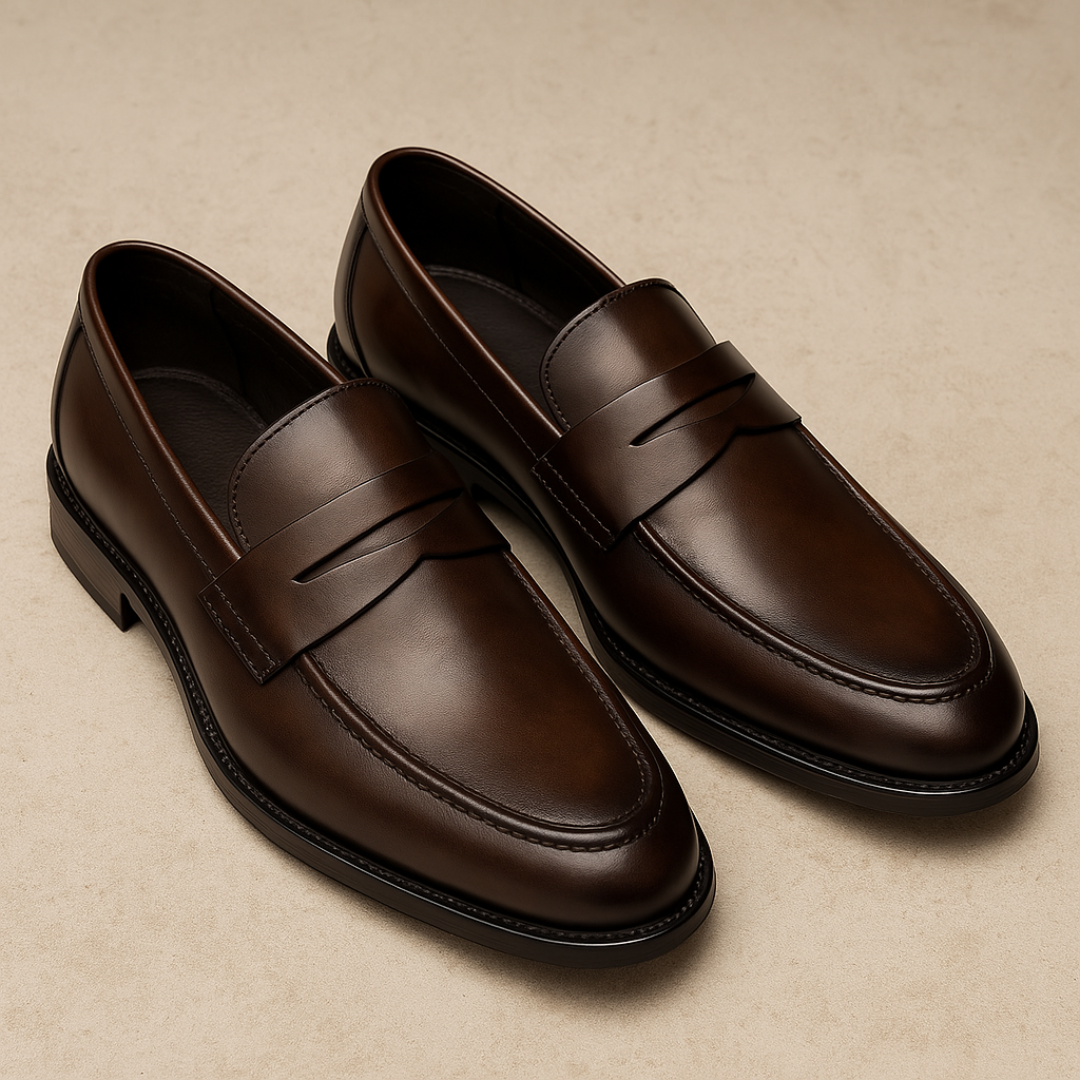 Men’s Classic Penny Loafers – Timeless Black Slip-On Shoes for Formal and Smart Casual Wear
