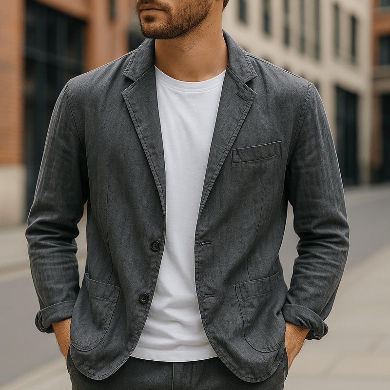 Men’s Linen Blazer – Lightweight Tailored Jacket for Smart Casual and Formal Wear