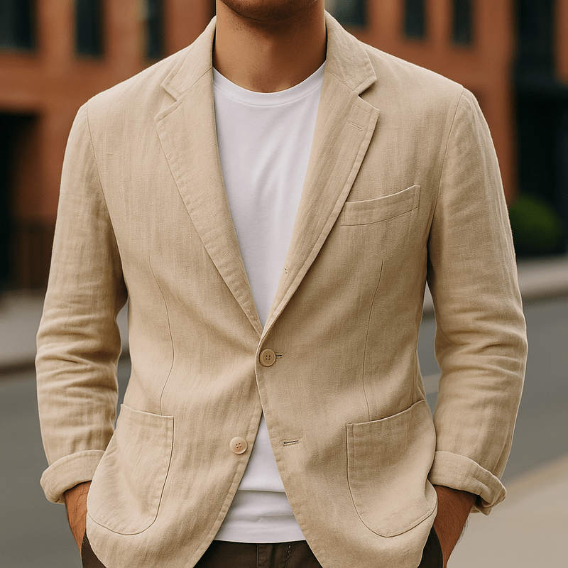 Men’s Linen Blazer – Lightweight Tailored Jacket for Smart Casual and Formal Wear