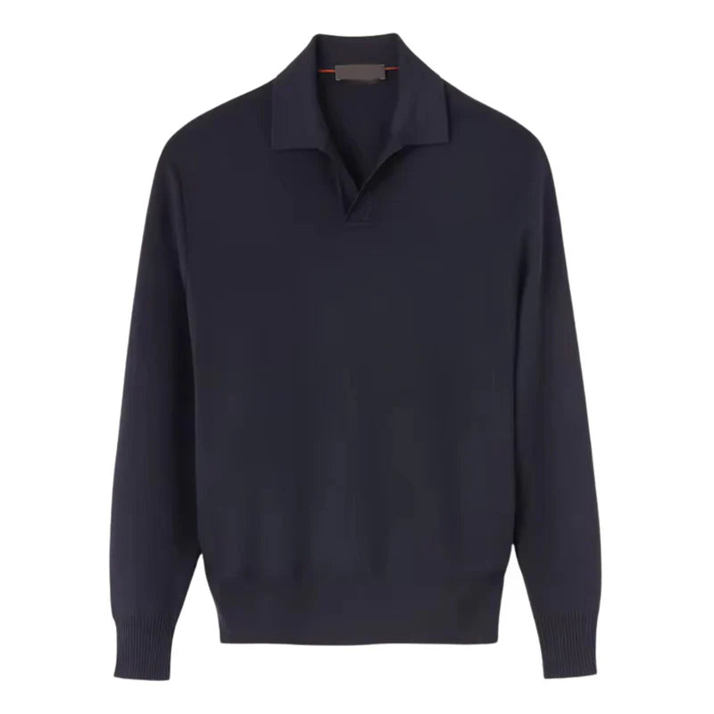 Men’s Long Sleeve Knitted Polo – Classic Smart Casual Staple