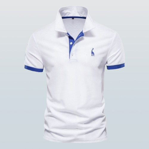 Men’s Polo Shirt – Short Sleeve – Contrast Trim – Classic Button Placket