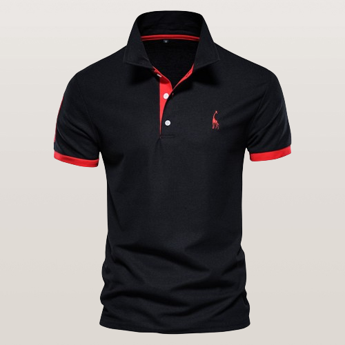 Men’s Polo Shirt – Short Sleeve – Contrast Trim – Classic Button Placket
