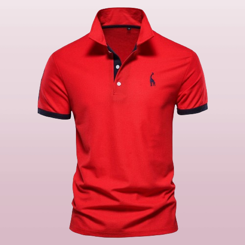 Men’s Polo Shirt – Short Sleeve – Contrast Trim – Classic Button Placket