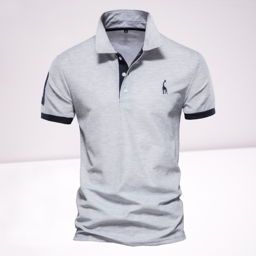 Men’s Polo Shirt – Short Sleeve – Contrast Trim – Classic Button Placket