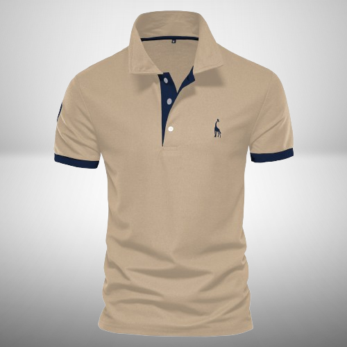 Men’s Polo Shirt – Short Sleeve – Contrast Trim – Classic Button Placket