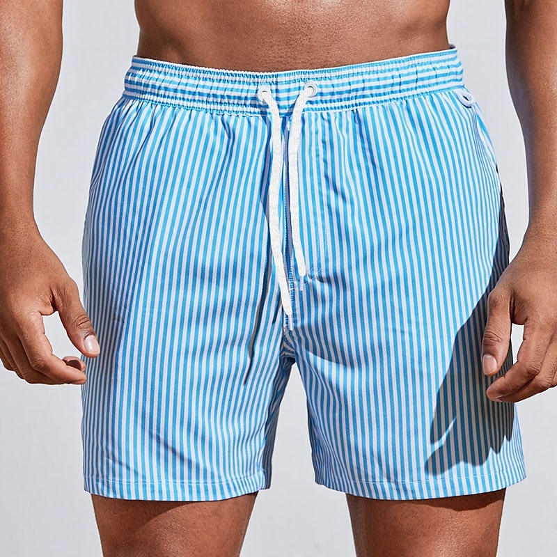 Men’s Quick-Dry Swimwear Shorts – Striped Design