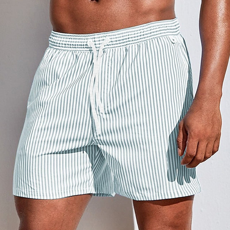 Men’s Quick-Dry Swimwear Shorts – Striped Design