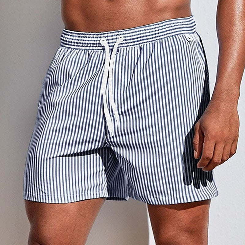 Men’s Quick-Dry Swimwear Shorts – Striped Design