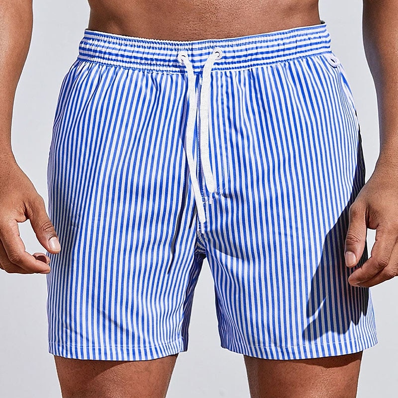 Men’s Quick-Dry Swimwear Shorts – Striped Design