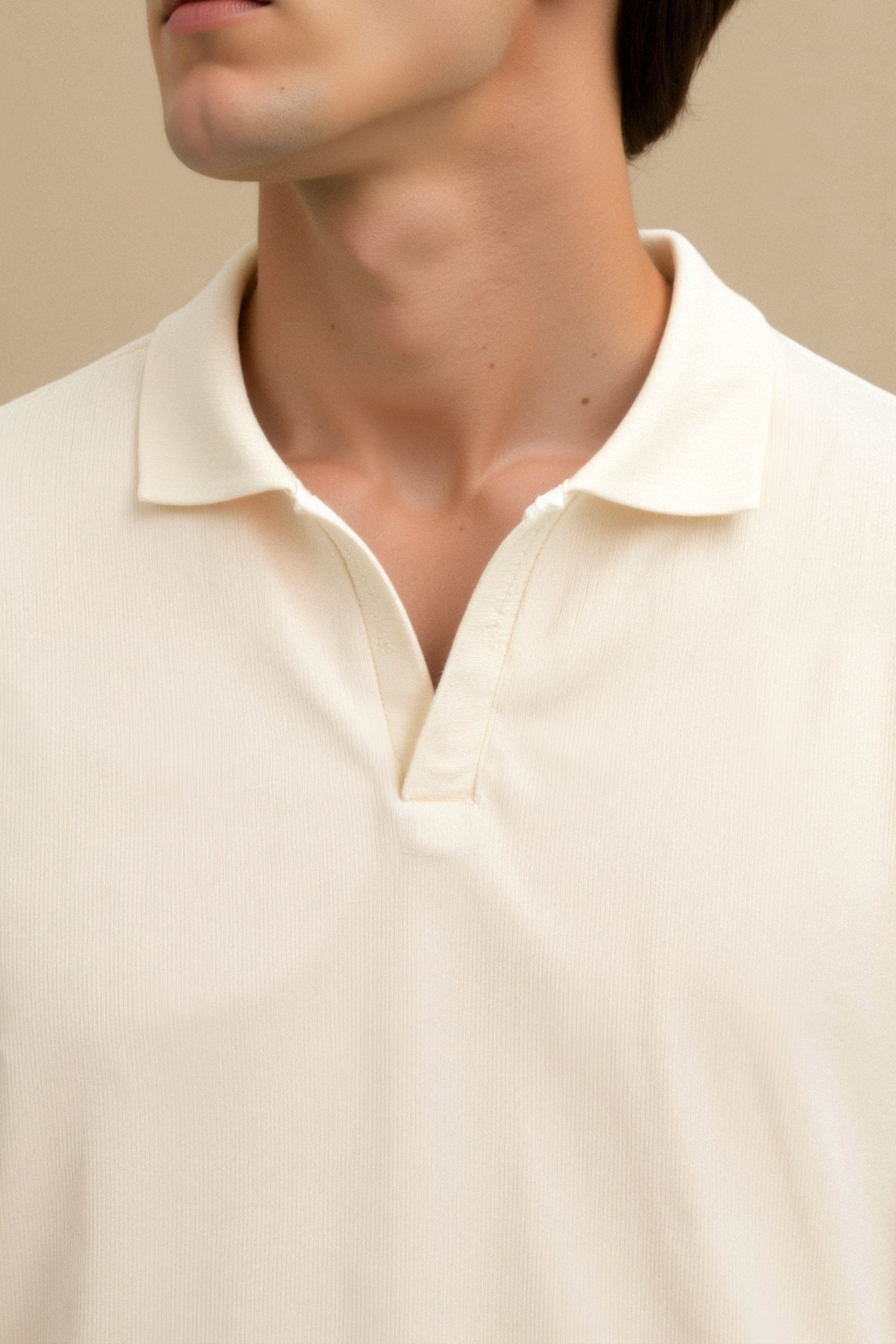 Men’s Ribbed Short Sleeve Polo – Minimalist Essential