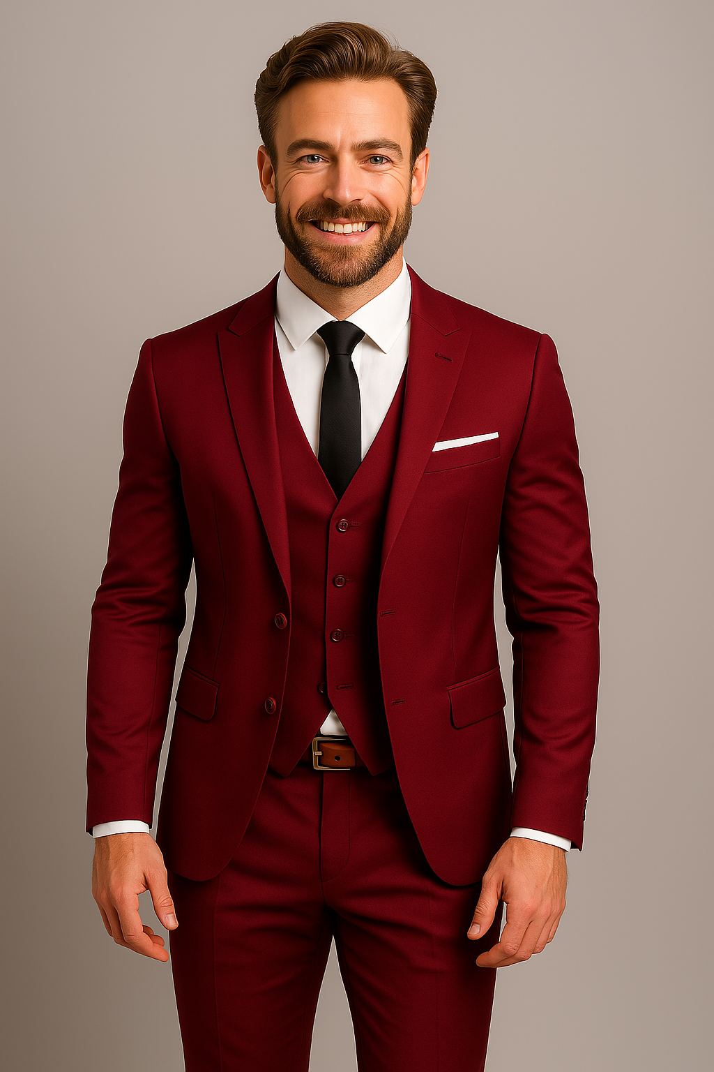 Men’s Slim Fit 3-Piece Suit – Tailored Wedding & Business Formal Wear
