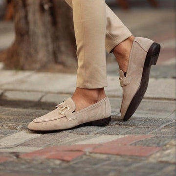 Men’s Suede Loafers – Horsebit Detail – Almond Toe – Versatile Slip-On