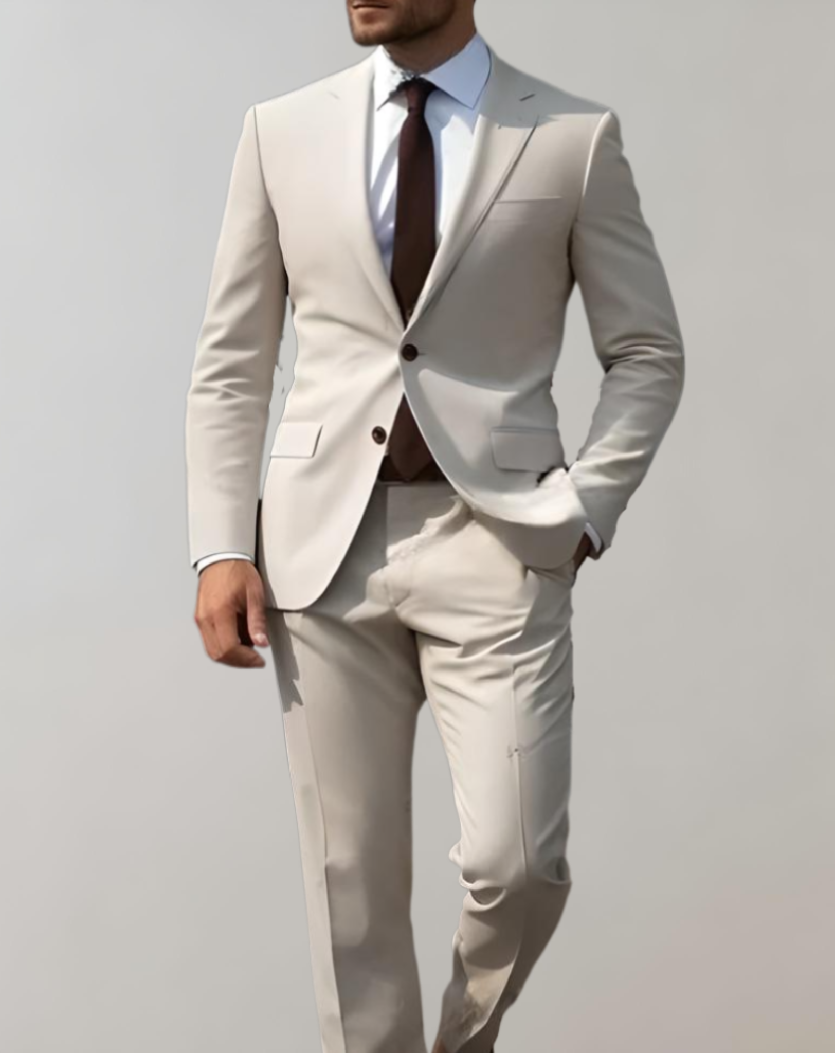 Men’s Slim Fit Two Piece Business Suit - Blazer and Trousers
