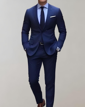 Men’s Slim Fit Two Piece Business Suit - Blazer and Trousers