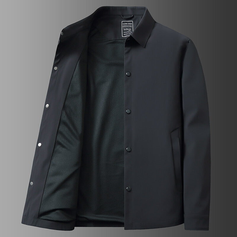 Men’s Button Front Jacket - Big Sizes – Business Casual Collared Coat