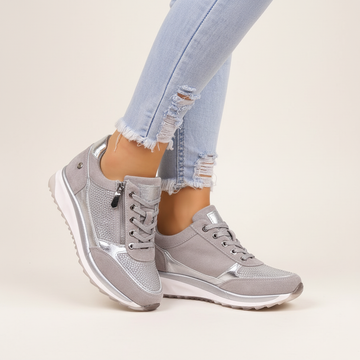 Women's Orthopedic Side Zip Lace-Up Platform Sneakers