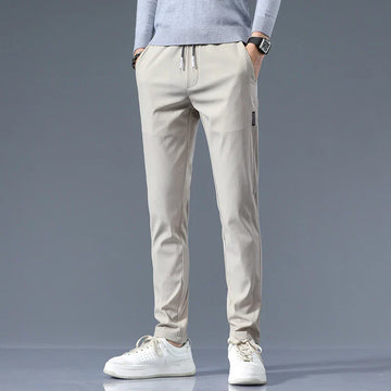 Men’s Drawstring Straight-Leg Trousers – Relaxed Casual Fit