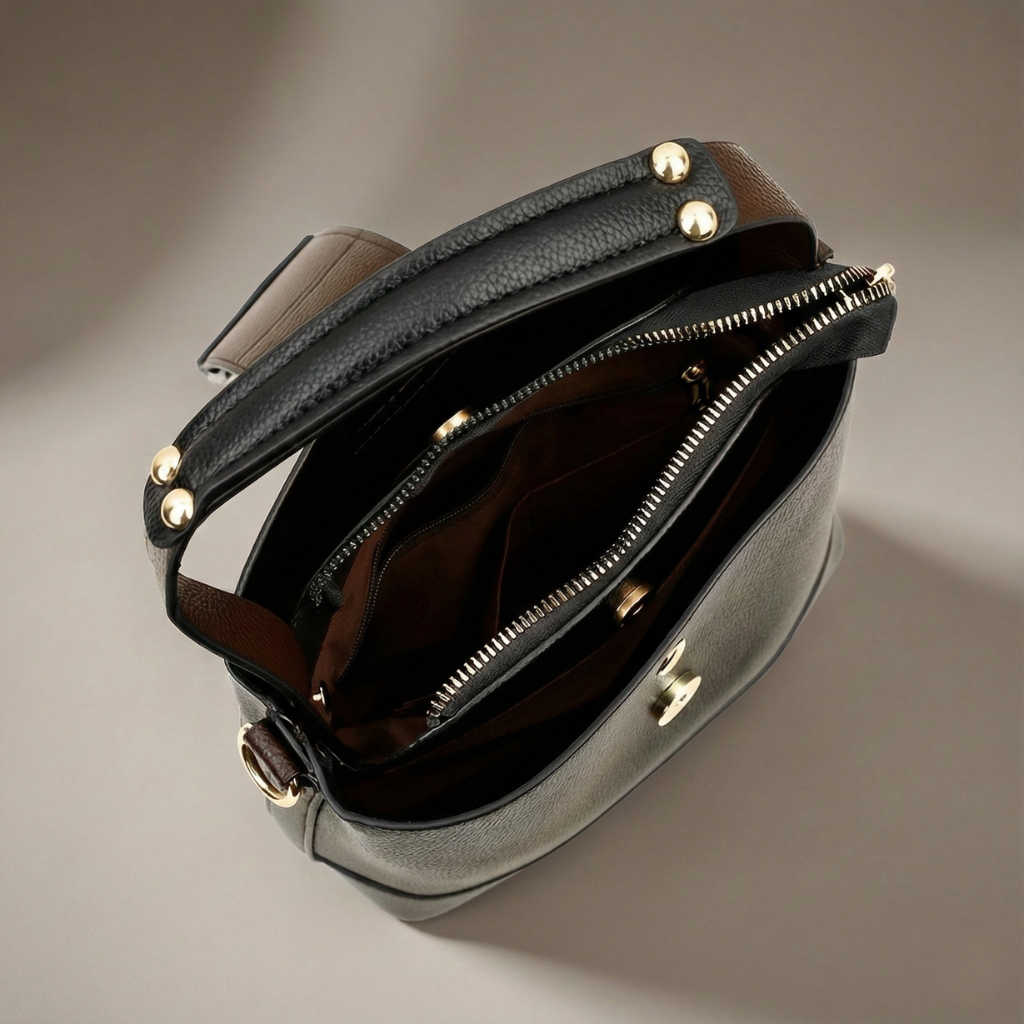 Women’s Structured Bucket Handbag – Large Capacity Crossbody Style
