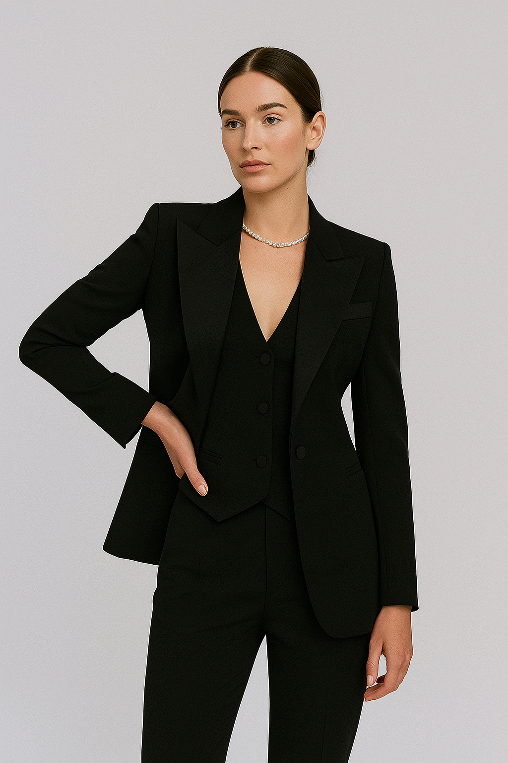Women’s 3-Piece Suit – Tailored Blazer, Vest & Trousers for Business & Formal Events