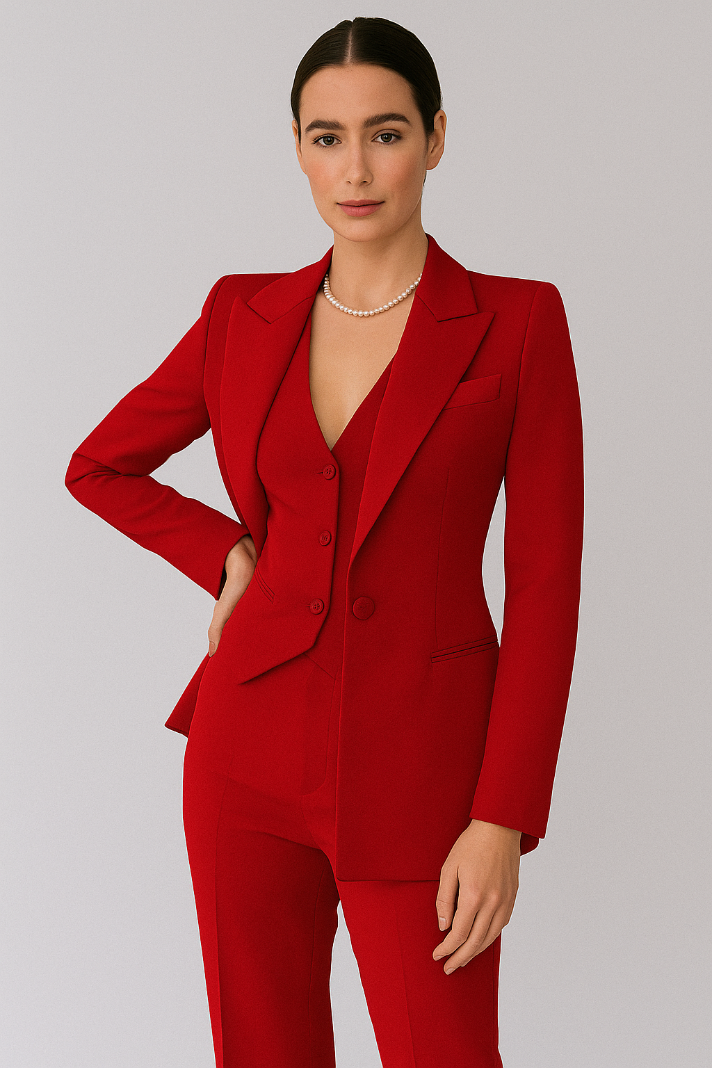 Women’s 3-Piece Suit – Tailored Blazer, Vest & Trousers for Business & Formal Events
