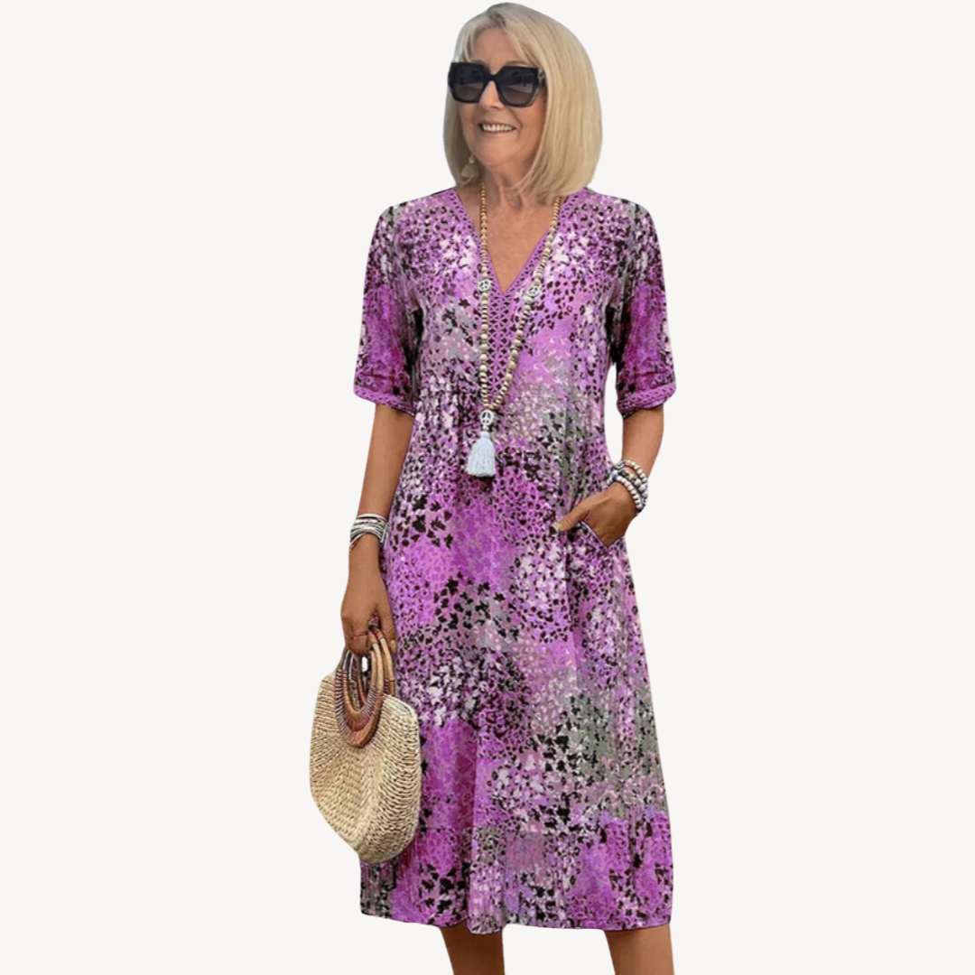 Women’s Boho Midi Dress – Flowy Tiered Style