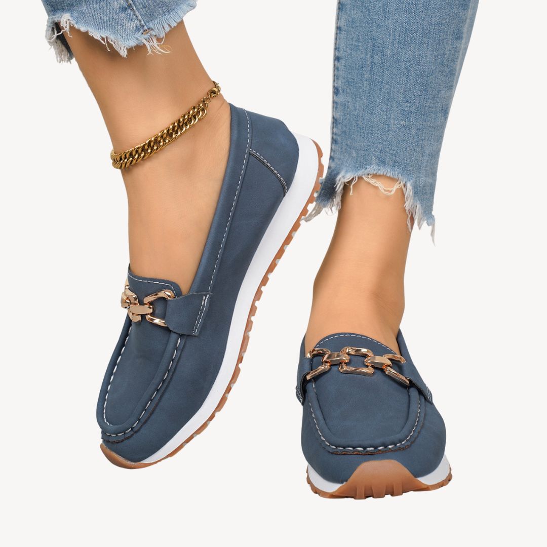 Women’s Chain Detail Loafers – Slip-On Comfort Shoes
